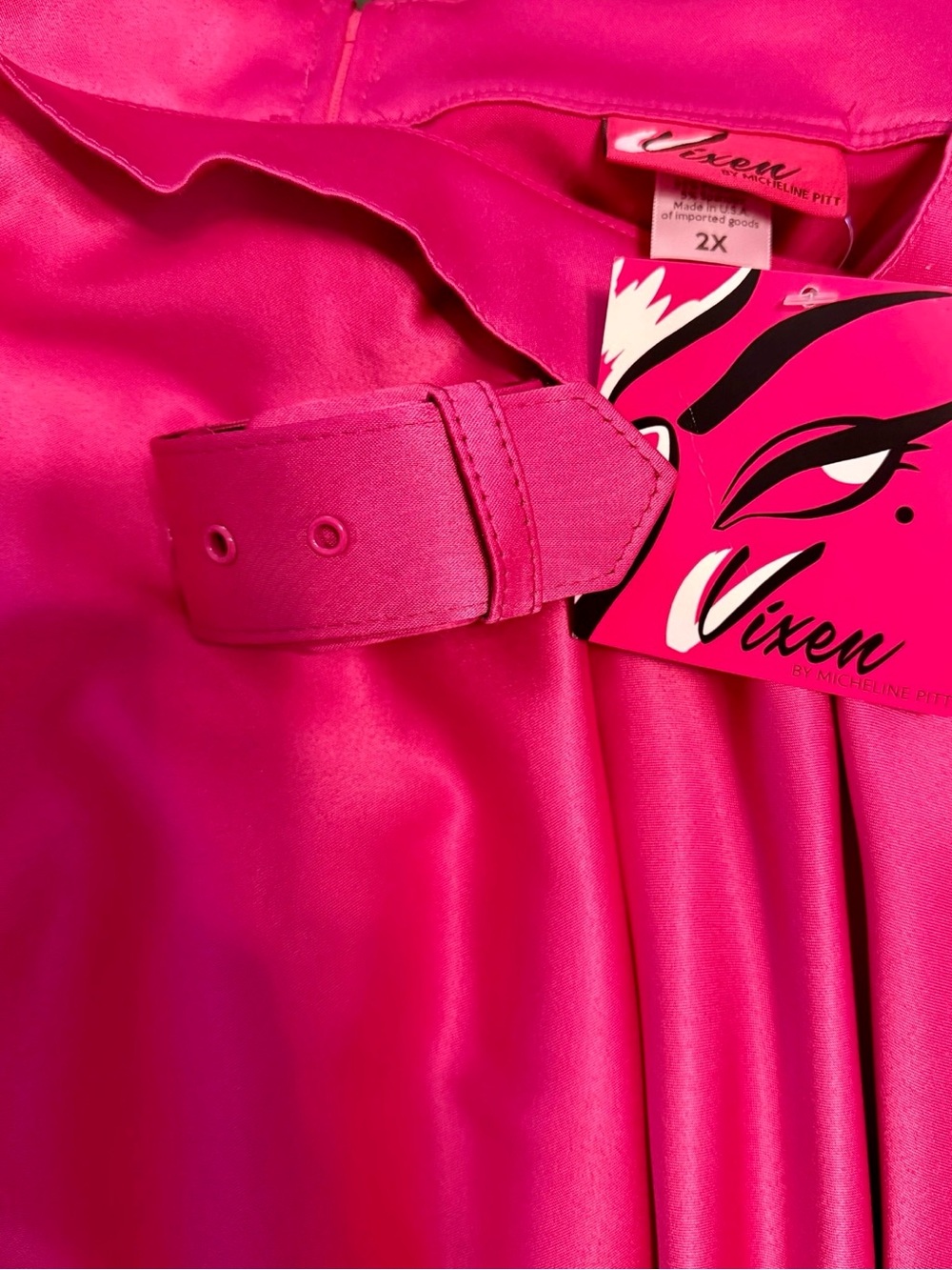 Vixen by Micheline Pitt Bright Fuchsia Circle Skirt - Picture 3 of 7